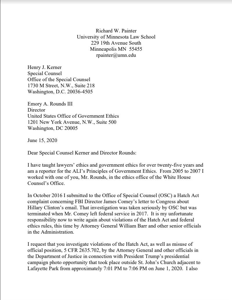 Letter Of Complaint To The Office Of The Special Counsel And The U.S ...